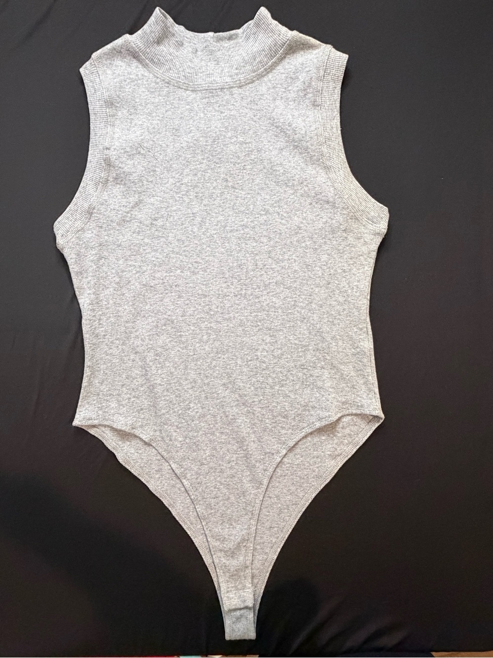 KORI - Sleeveless Mock Neck One-Piece Bodysuit - Light Gray
